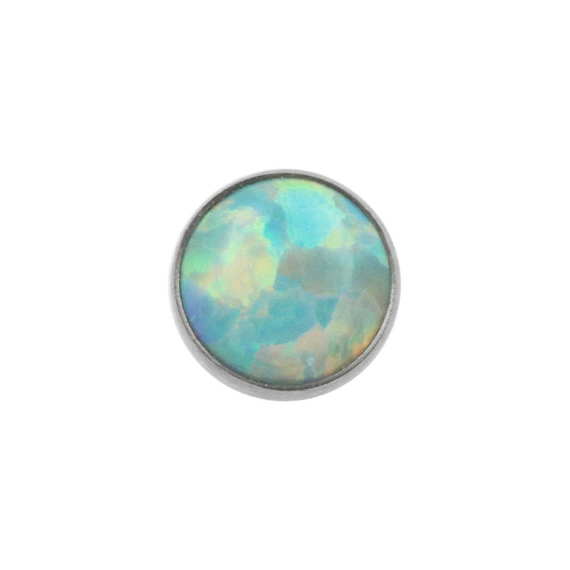 Titanium Cabochon Opaal Disc Light Green Opal