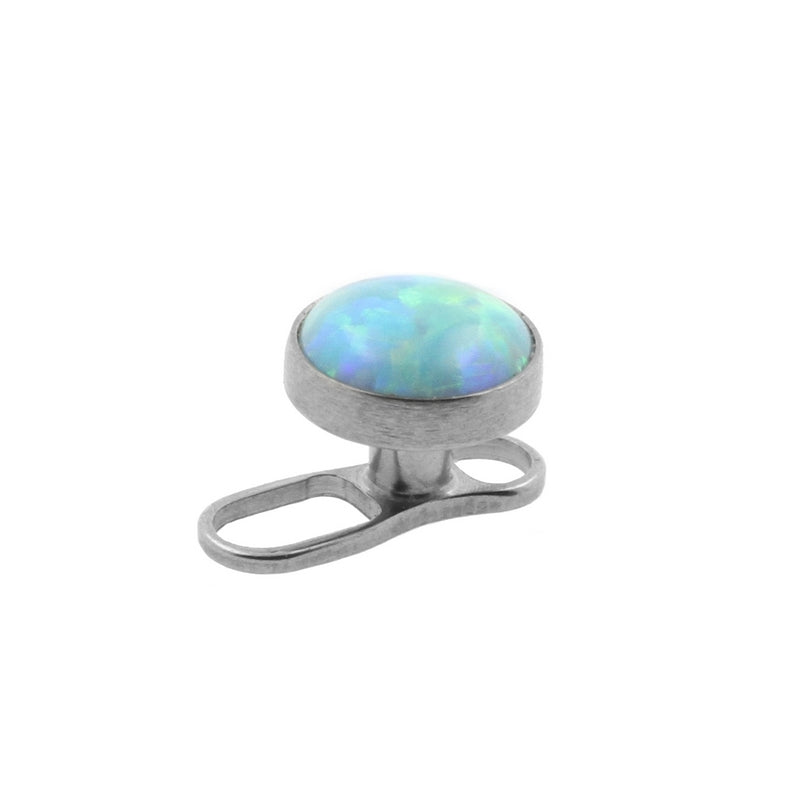 Titanium Cabochon Opaal Disc Light Green Opal