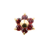 18 Karat Gold Microdermal Flower With Zirconia