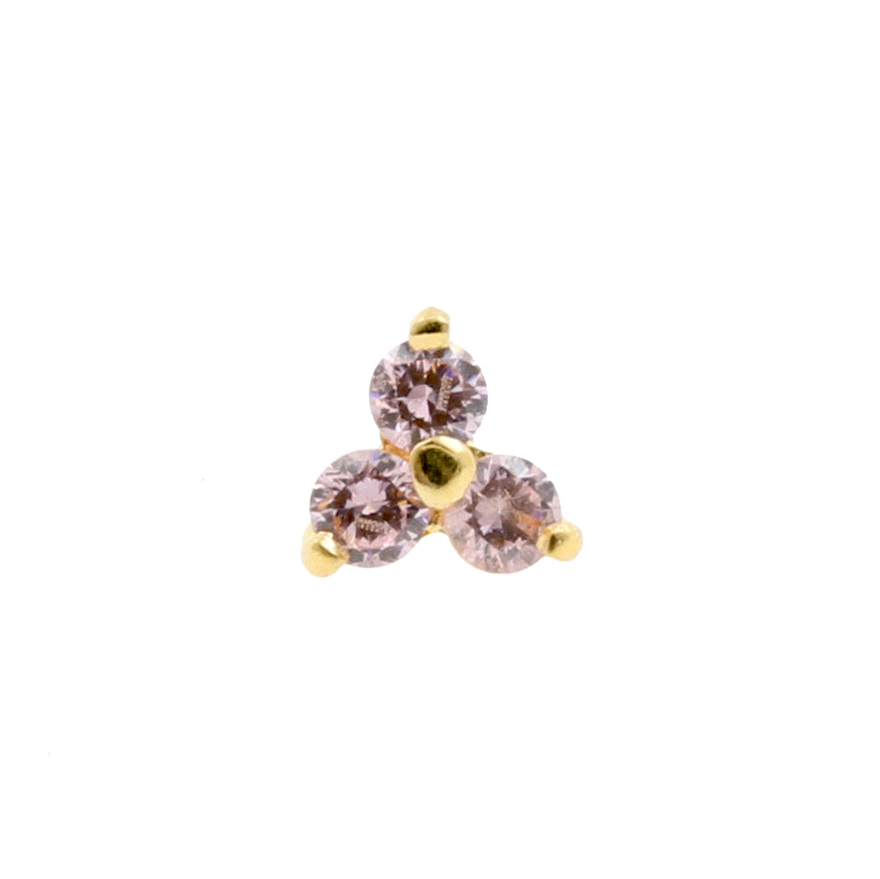 18 Karat Gold Microdermal Trinity With Zirconia