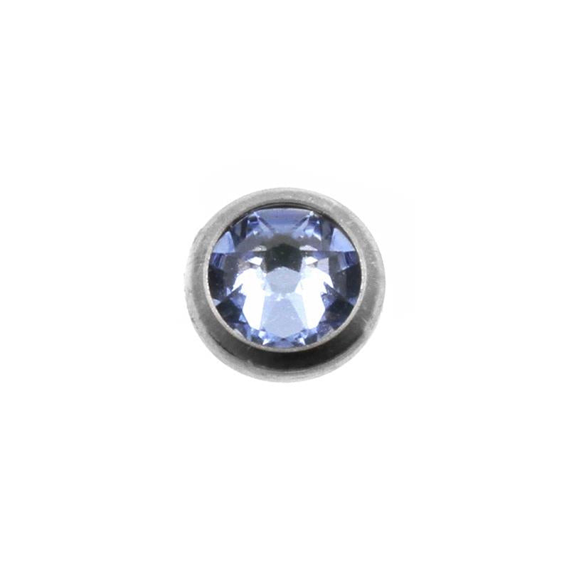 Titanium Disc Met Kristal Light Blue Sapphire