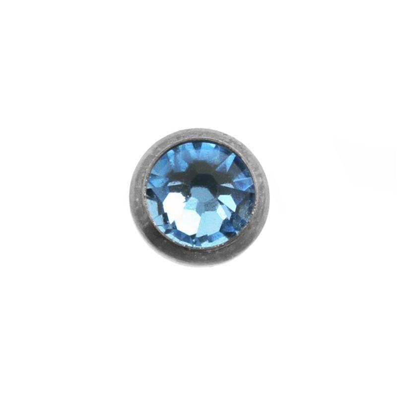 Titanium Disc Met Kristal Aquamarine