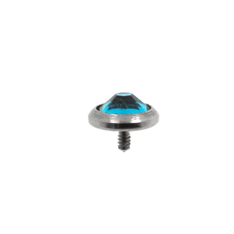 Titanium Disc Met Kristal Blue Zircon