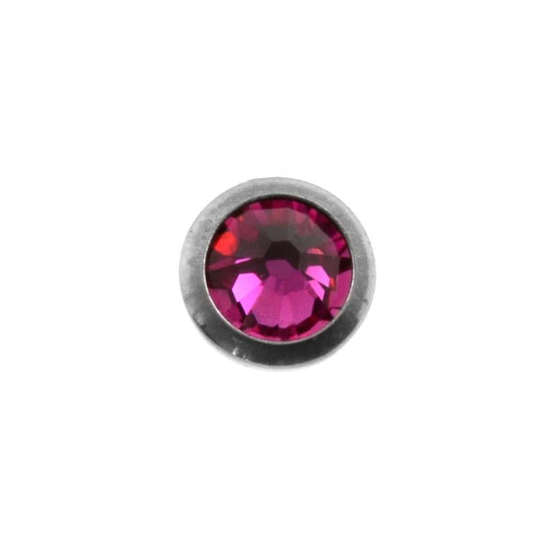 Titanium Disc Met Kristal Fuchsia