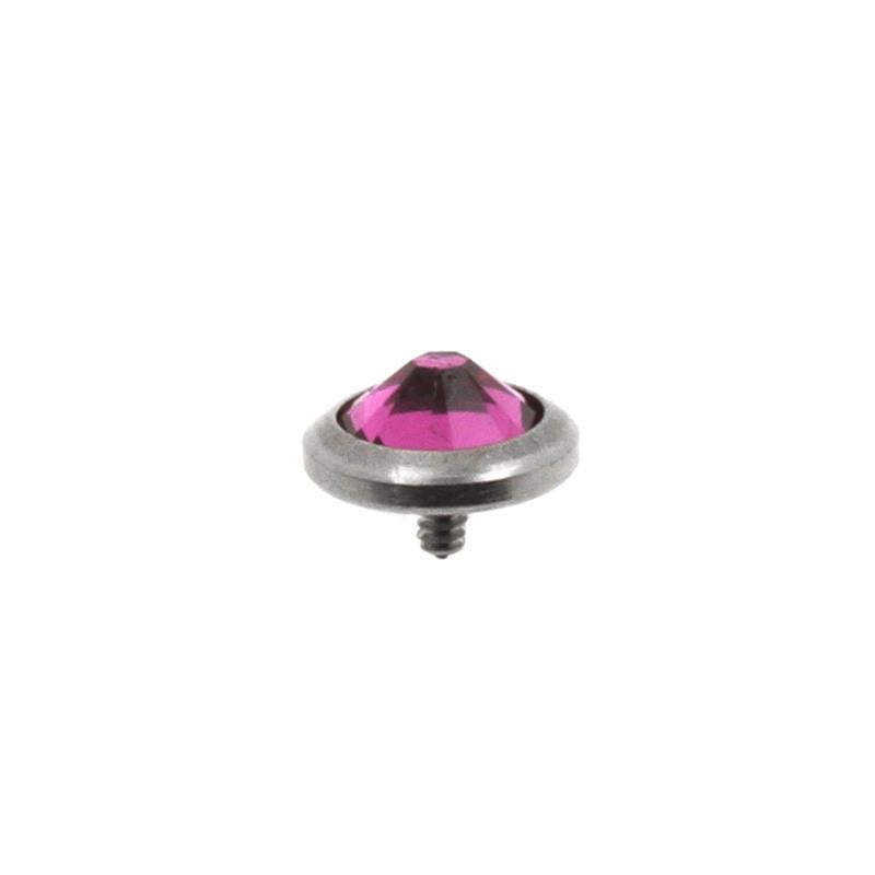 Titanium Disc Met Kristal Fuchsia