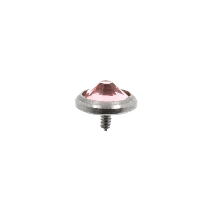 Titanium Disc Met Kristal Rose