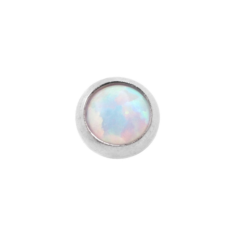 Titanium Cabochon Opaal Disc White Opal