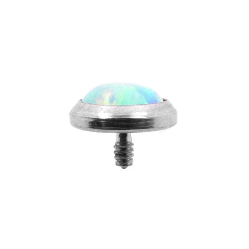 Titanium Cabochon Opal Disc Light Green Opal