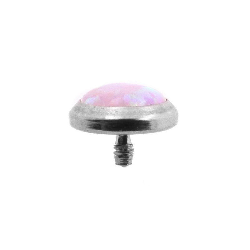 Titanium Cabochon Opal Disc Pink Opal