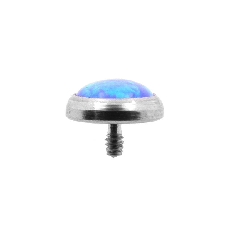 Titanium Cabochon Opal Disc Sapphire Blue Opal