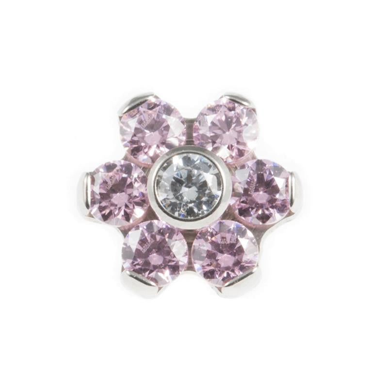 Titanium Zirconia Flower Pink / Clear