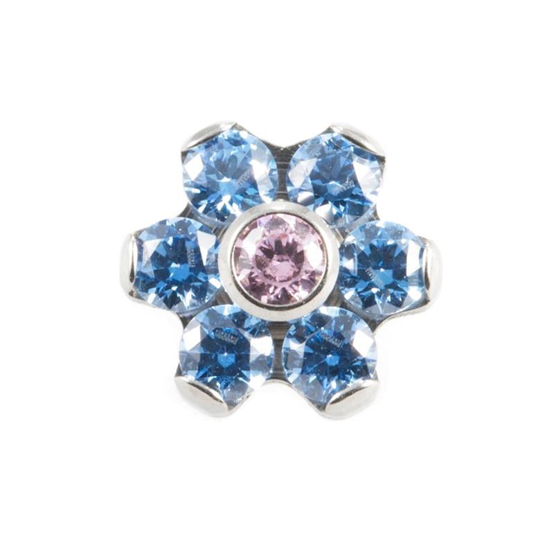 Titanium Zirkonia Bloem Blue / Pink