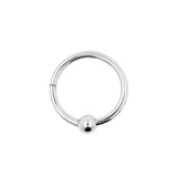 Surgical Steel Ball Closure Click Ring Silver