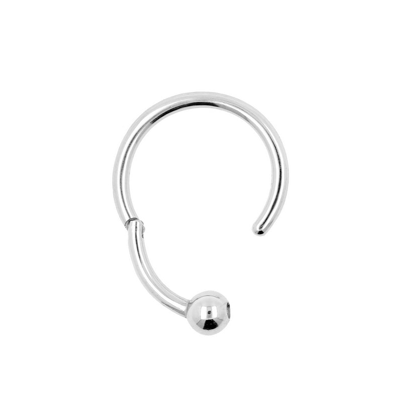 Chirurgisch Stalen Ball Closure Click Ring Zilver