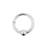 Surgical Steel Ball Closure Click Ring Silver