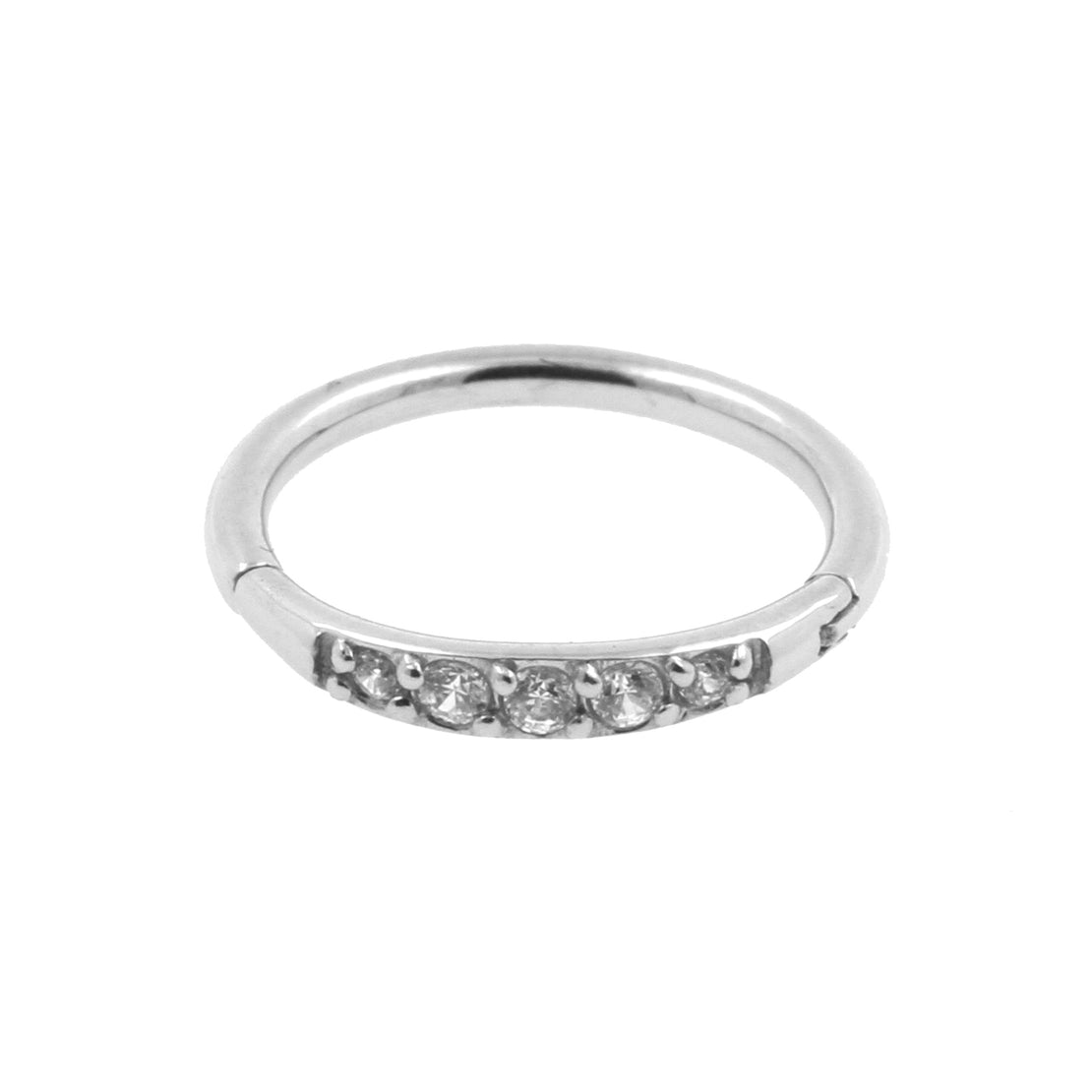 Chirurgisch Stalen Helix Click Ring Met Zirkonia Clear