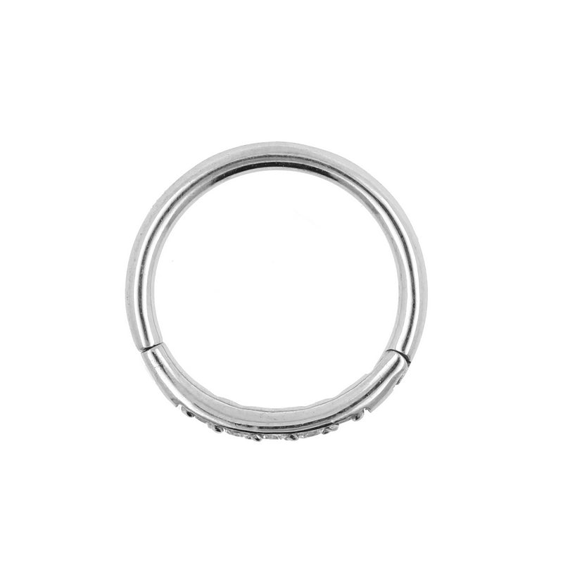 Chirurgisch Stalen Helix Click Ring Met Zirkonia Clear