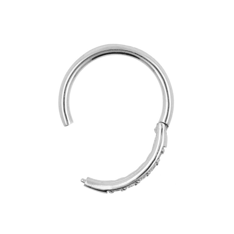 Chirurgisch Stalen Helix Click Ring Met Zirkonia Clear