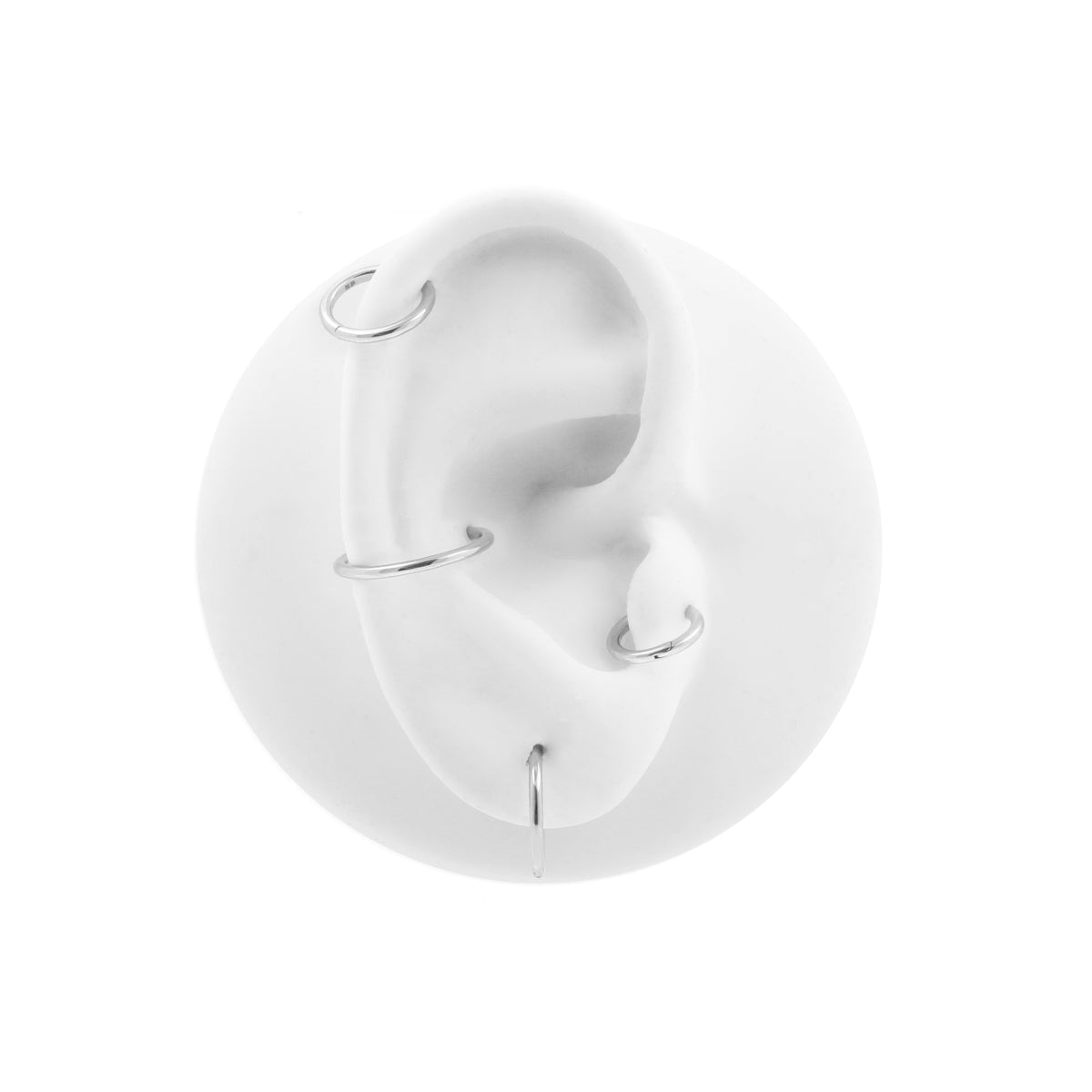 Nikkelvrij Staal Click Ring met Wave Lock Zilver