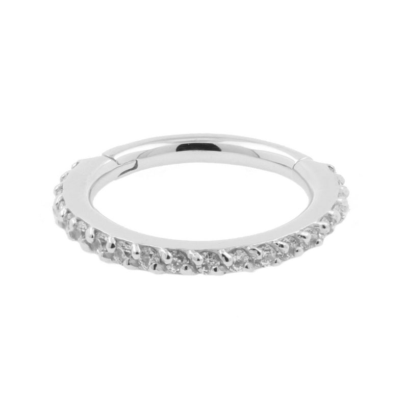 18 Karaats Witgouden Click Ring Met Zirkonia Clear