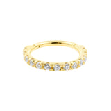 18 Karat Gold Click Ring Set With Zirconia Clear