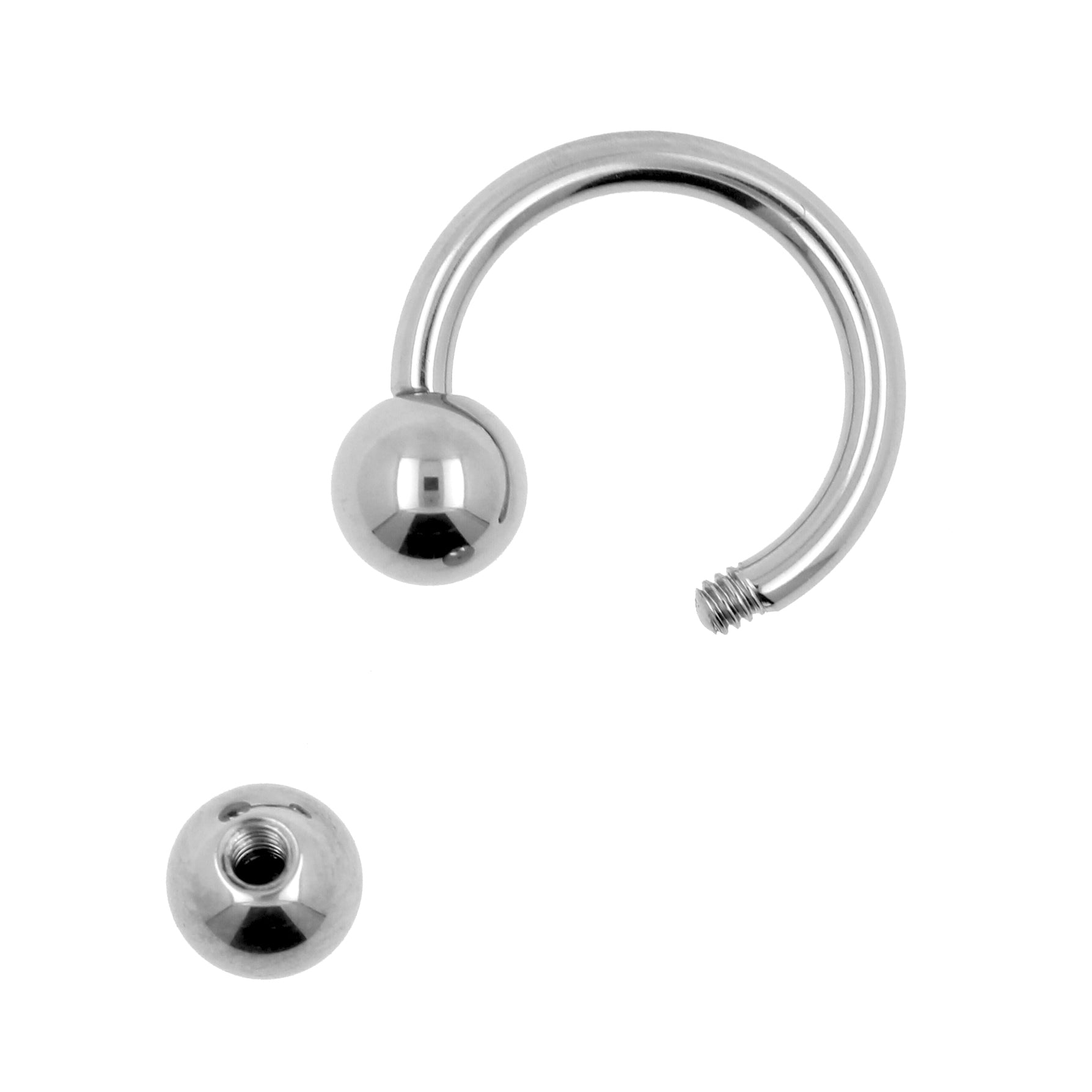 Titanium Circular Barbell Zilver