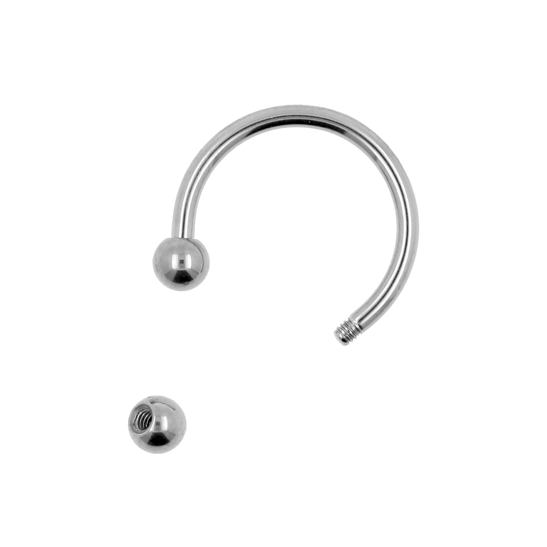 Titanium Circular Barbell Zilver