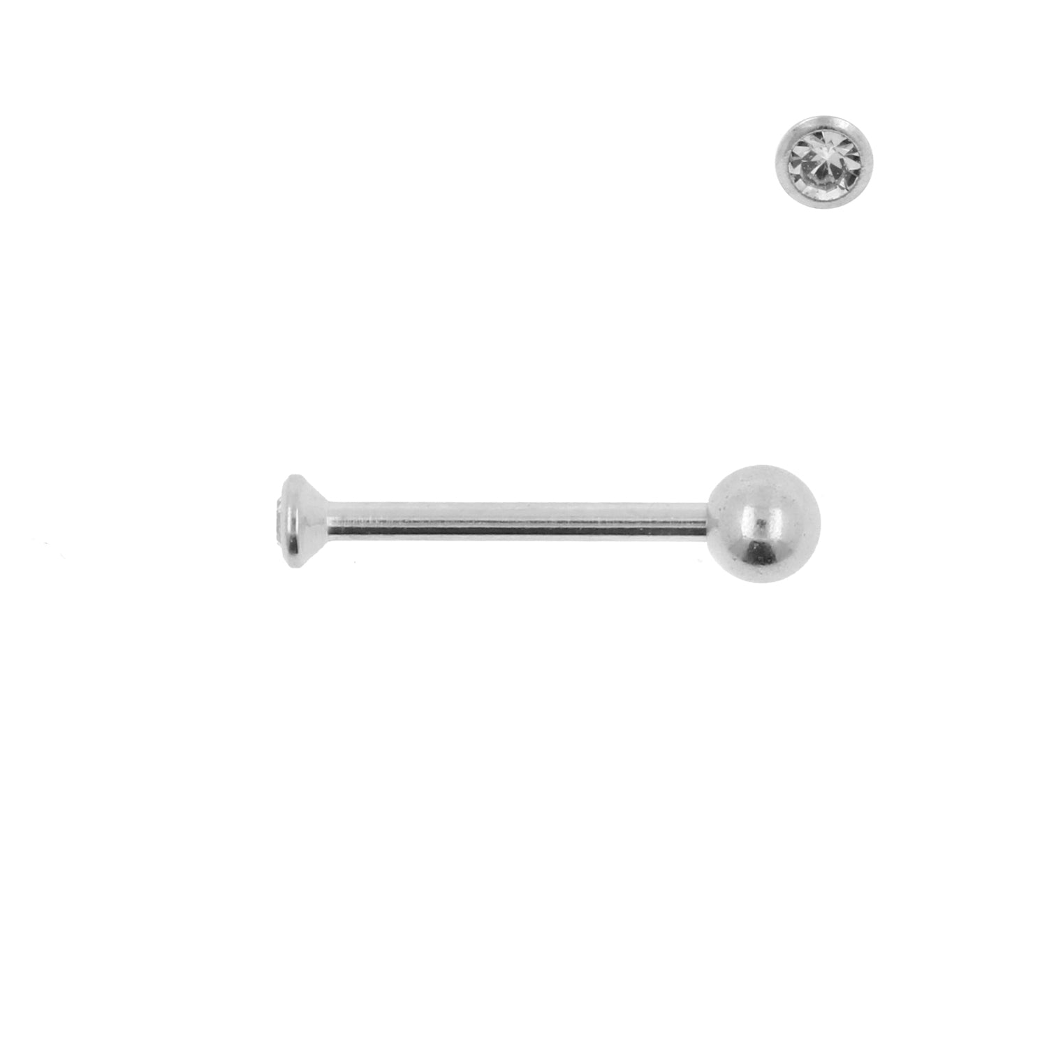 Chirurgisch Stalen Nano Barbell Met 2mm Kristal Clear