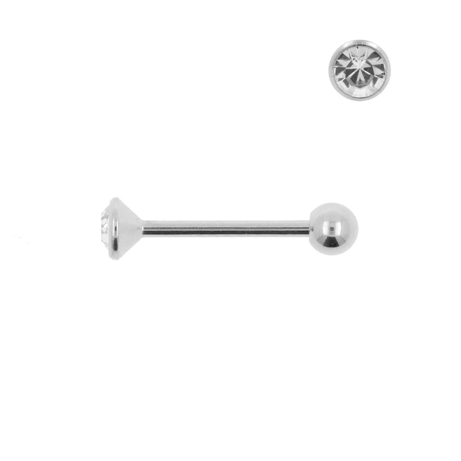 Surgical Steel Nano Barbell with 3mm Gem Clear