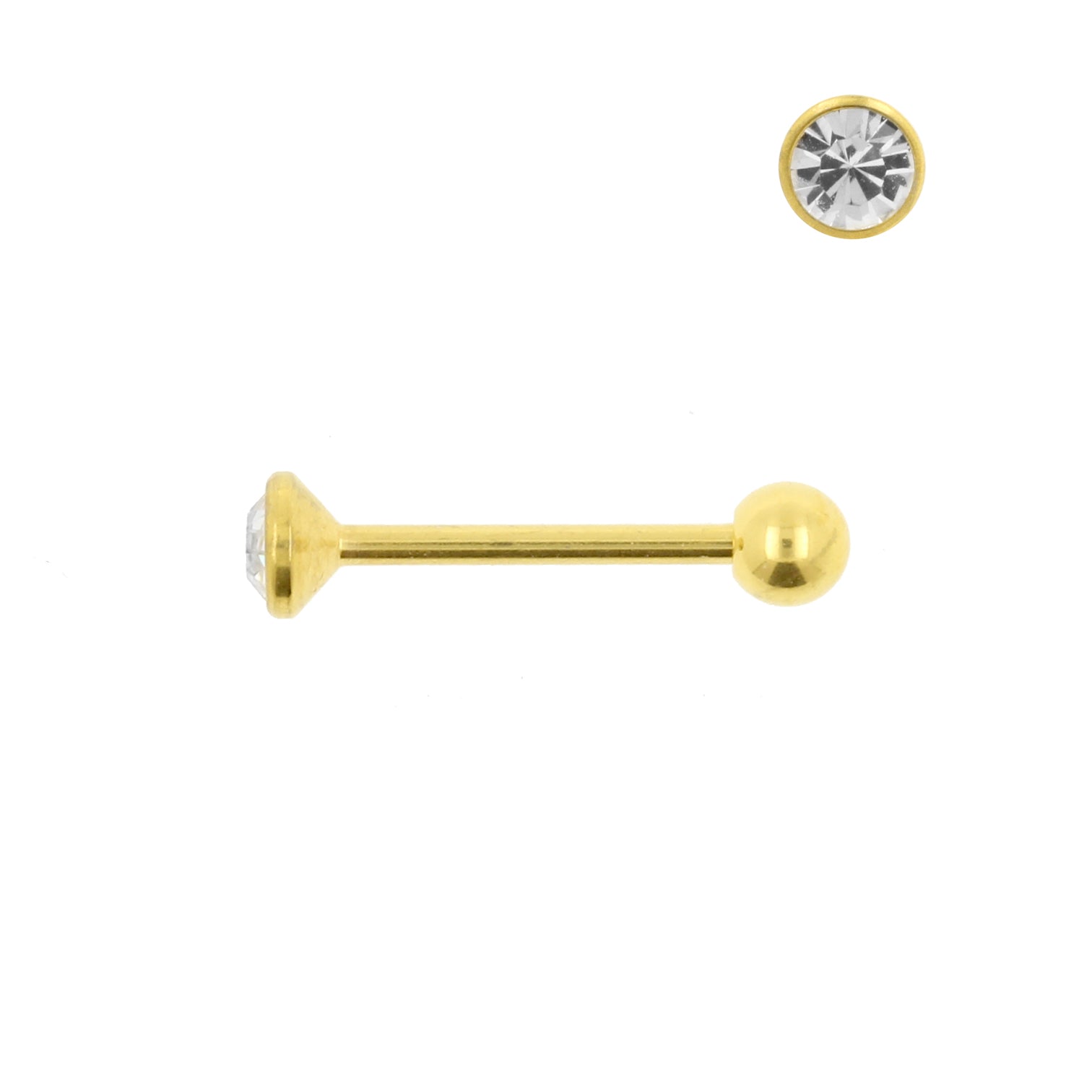 Surgical Steel Nano Barbell with 3mm Gem Clear