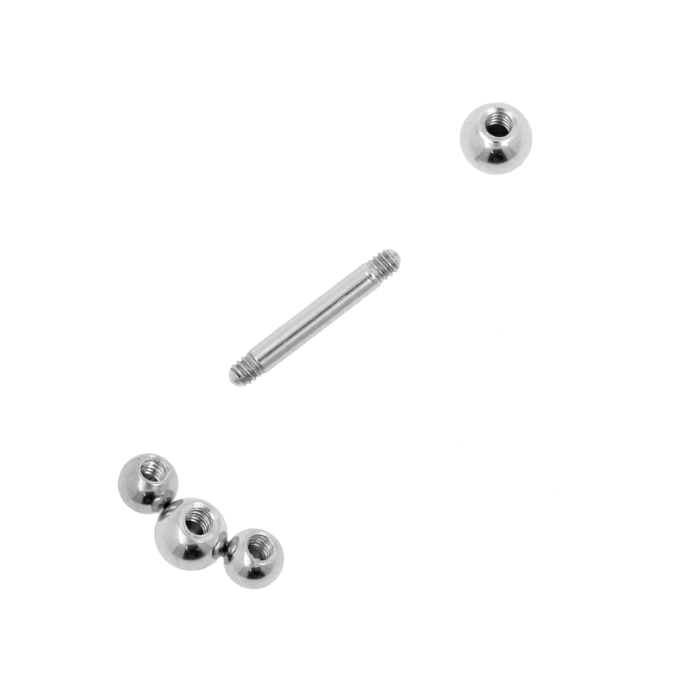Chirurgisch Stalen Helix Barbell - Triple Dots 2,5 mm Zilver