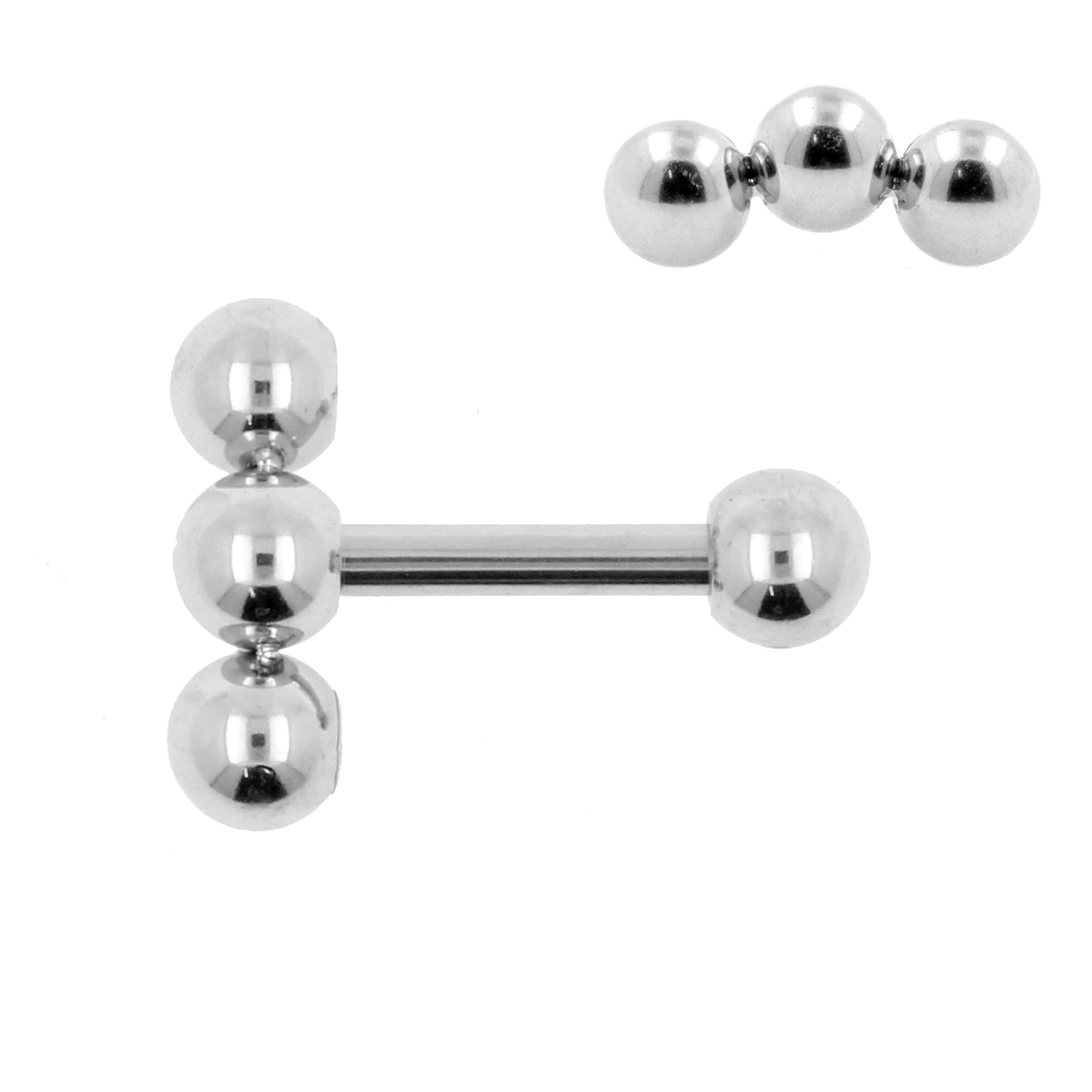 Chirurgisch Stalen Helix Barbell - Triple Dots 3 mm Zilver