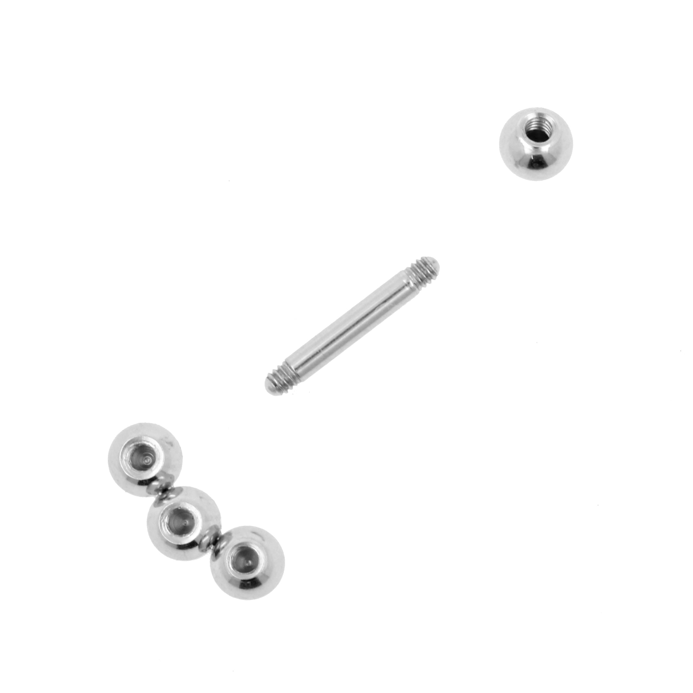 Chirurgisch Stalen Helix Barbell - Triple Dots 3 mm Zilver