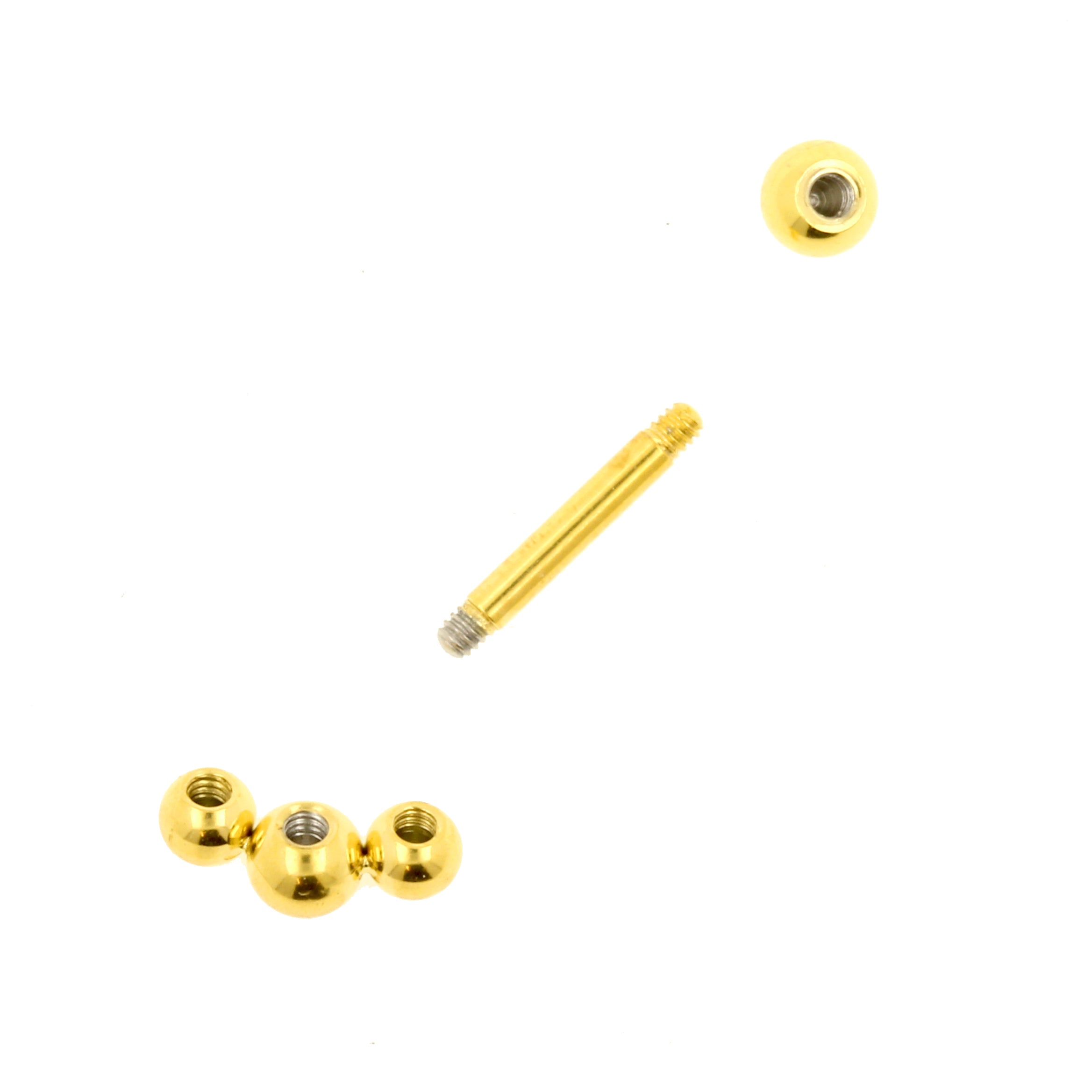 Chirurgisch Stalen Helix Barbell - Triple Dots 2,5 mm Goud