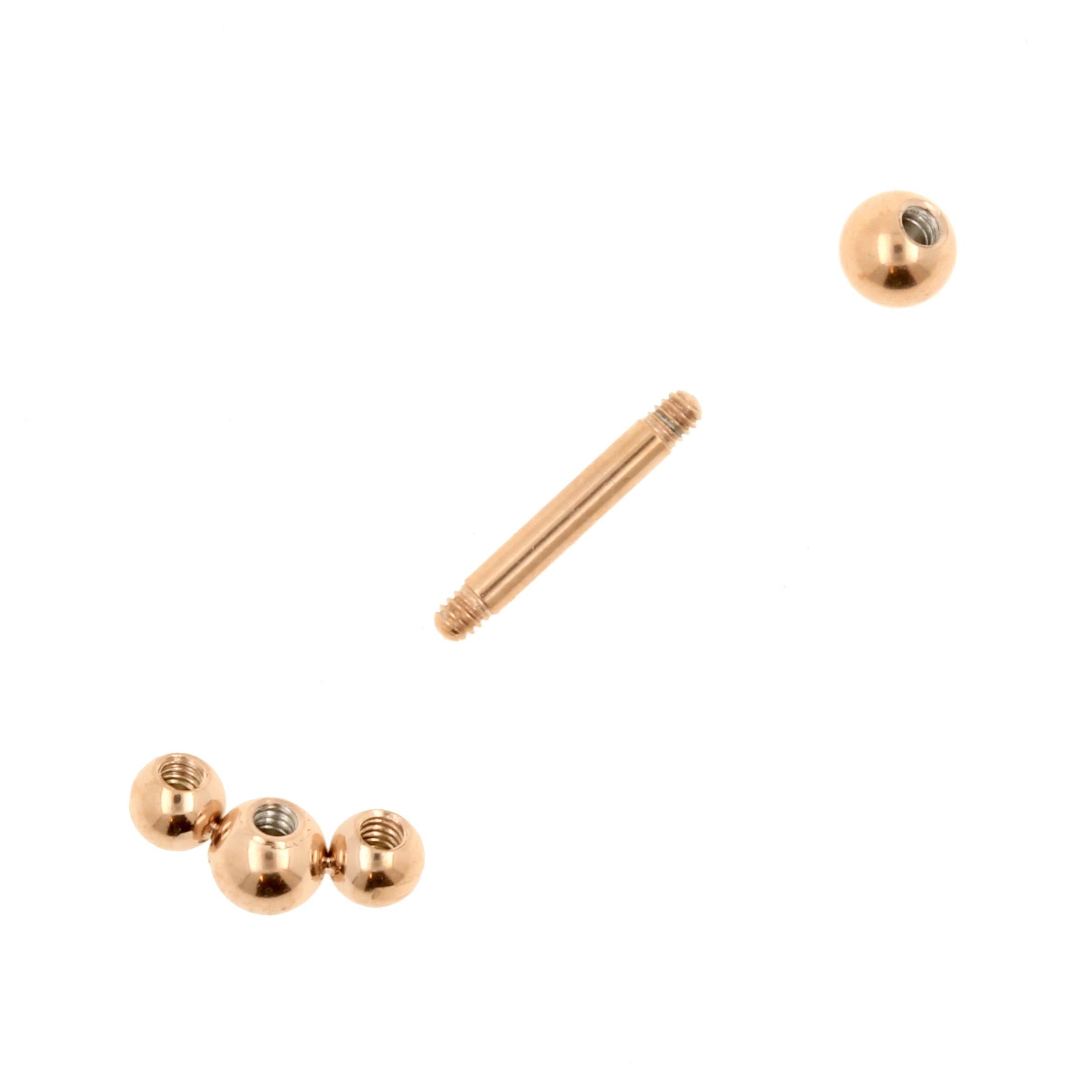 Chirurgisch Stalen Helix Barbell - Triple Dots 2,5 mm Rose Goud