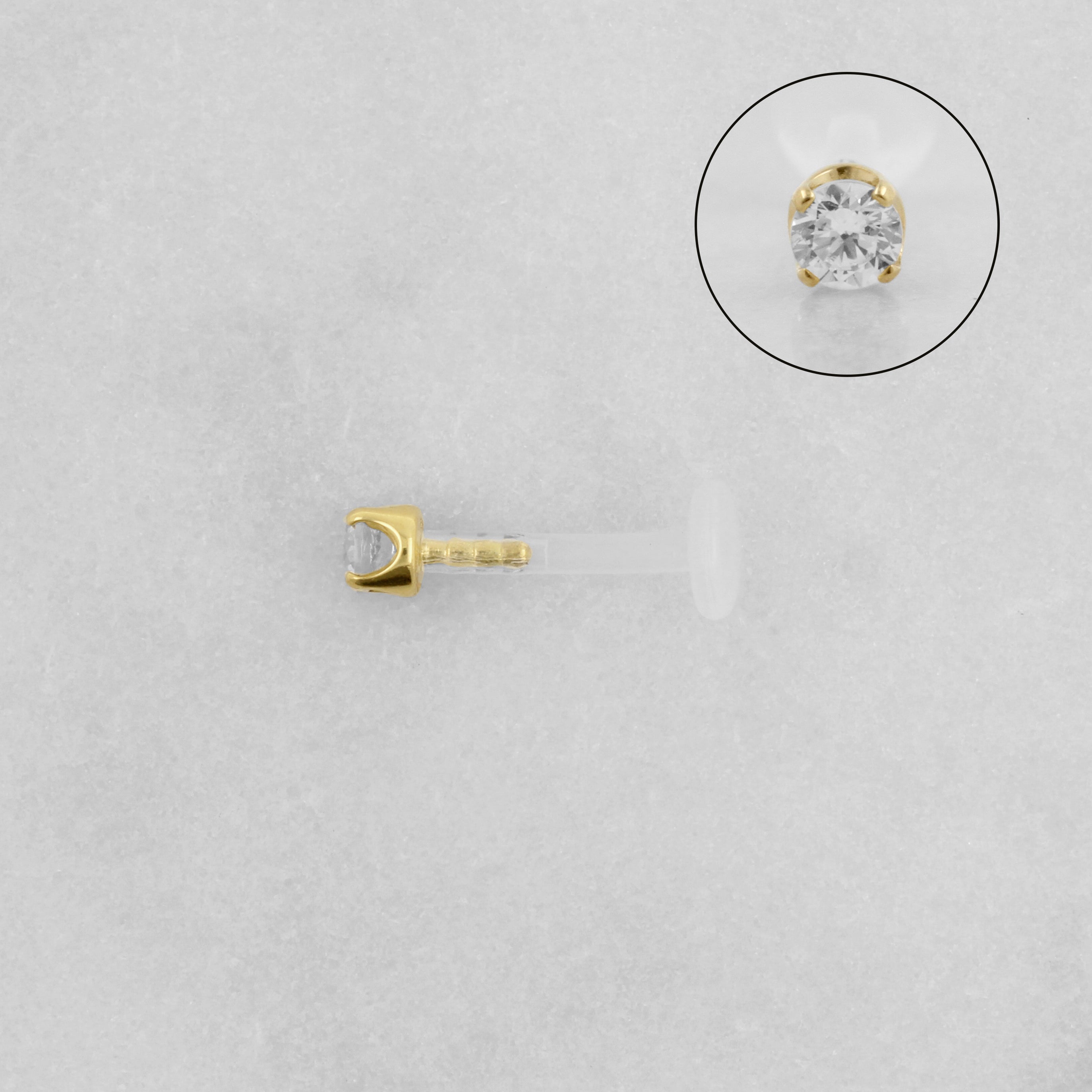 Bioplast Labret Met Gouden Zirkonia Insert