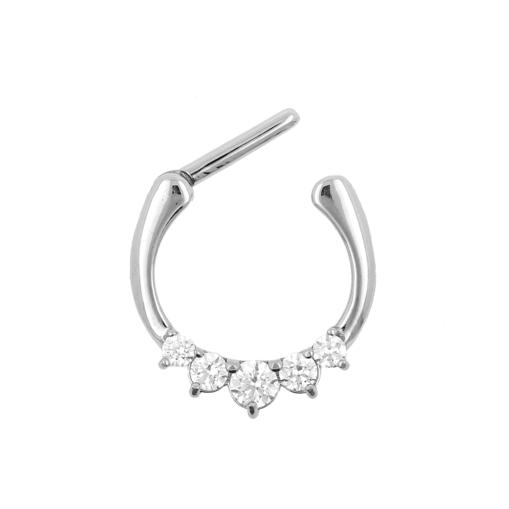 Chirurgisch Stalen Septum Clicker Met Zirkonia Clear