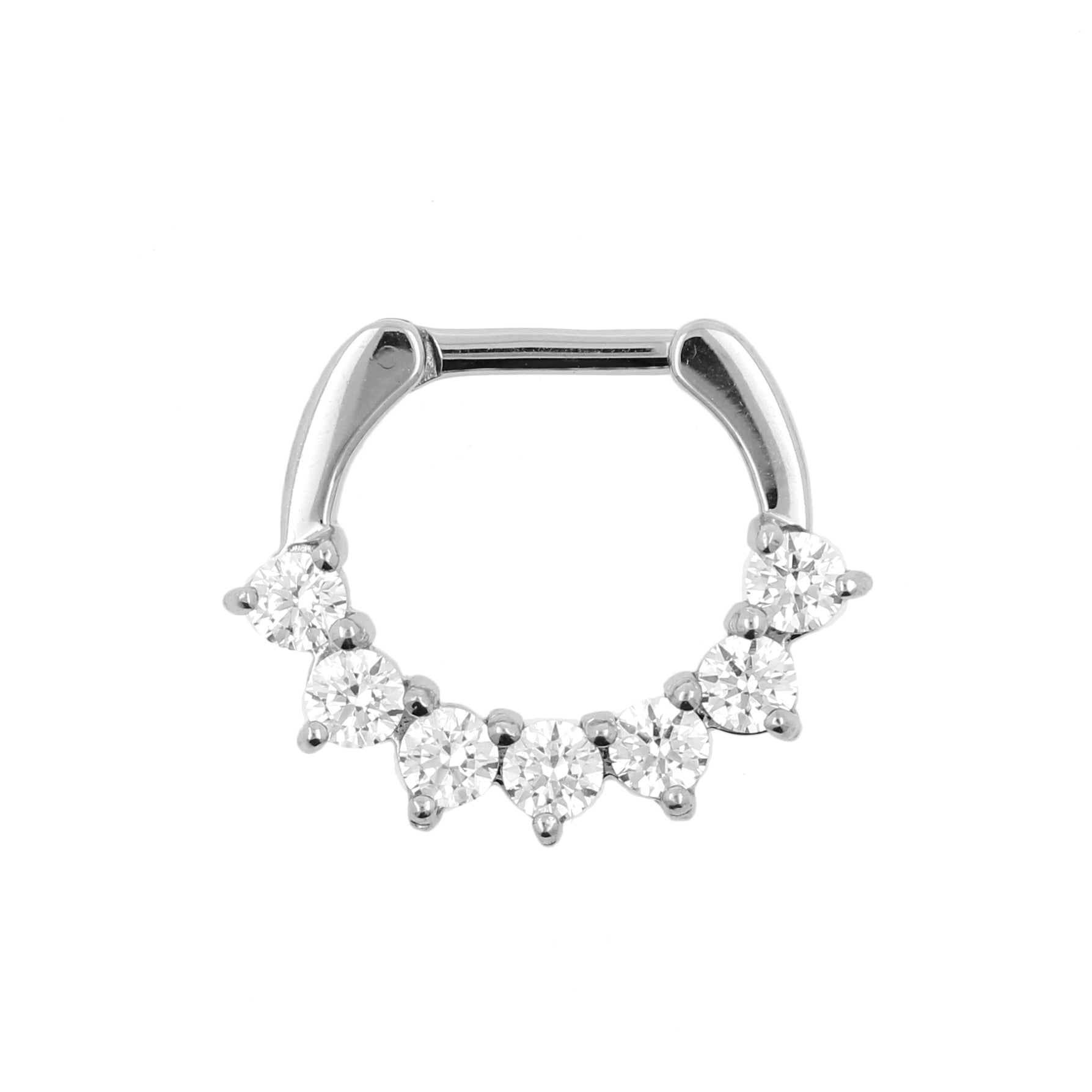 Chirurgisch Stalen Septum Clicker Met 2,5mm Zirkonia Clear