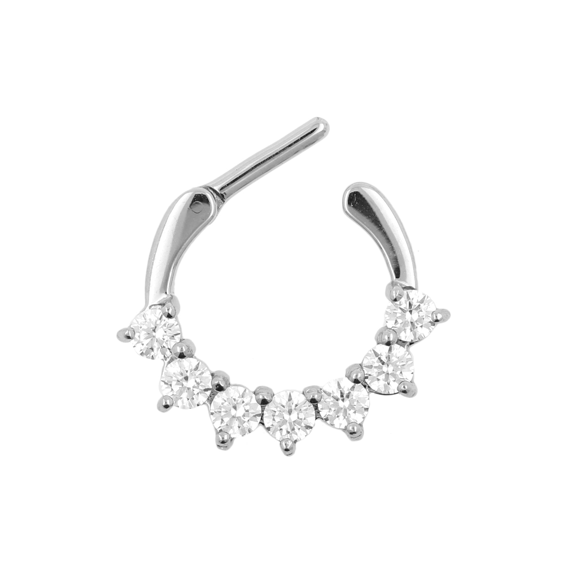 Chirurgisch Stalen Septum Clicker Met 2,5mm Zirkonia Clear