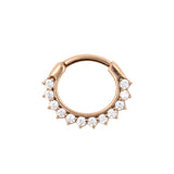 Surgical Steel Zirconia Sunflower Ring Clear