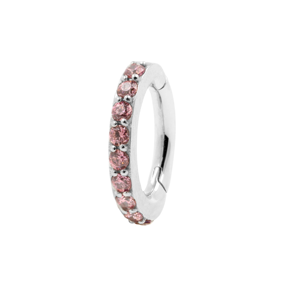 Nikkelvrij Stalen Zirkonia Navel Clicker Pink