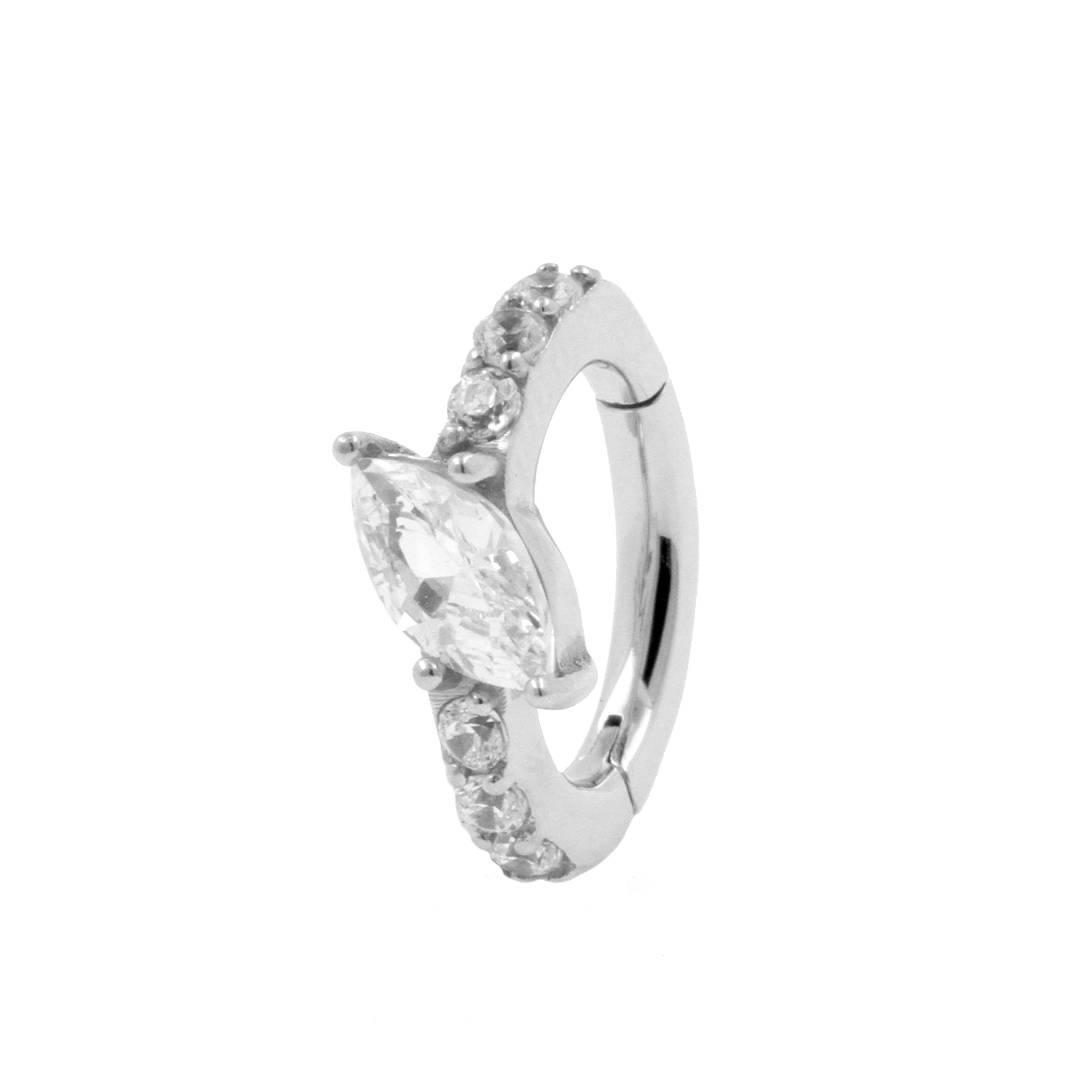 Nikkelvrij Stalen Zirkonia Navel Clicker - Marquise  Clear