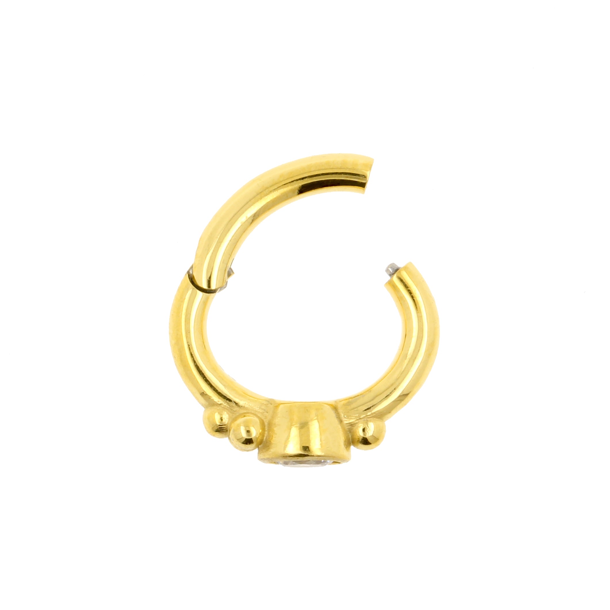 Nikkelvrij Stalen Zirkonia Navel Clicker - Vintage Dots Clear