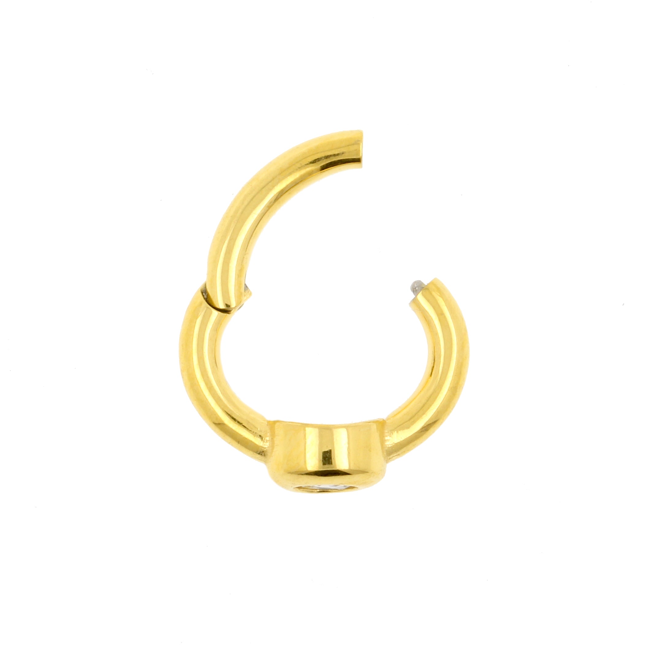 Nikkelvrij Stalen Zirkonia Navel Clicker - Circle Clear