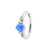 Nickel-Free Stainless Steel Belly Ring Clicker - Opal And Zirconia Sapphire Blue Opal