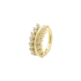 Nickel-Free Stainless Steel Belly Ring Clicker -  Zirconia Vine - Gold