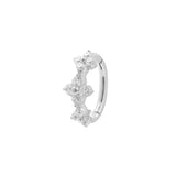 Nickel-Free Stainless Steel Belly Ring Clicker -  Zirconia Flowers - Silver