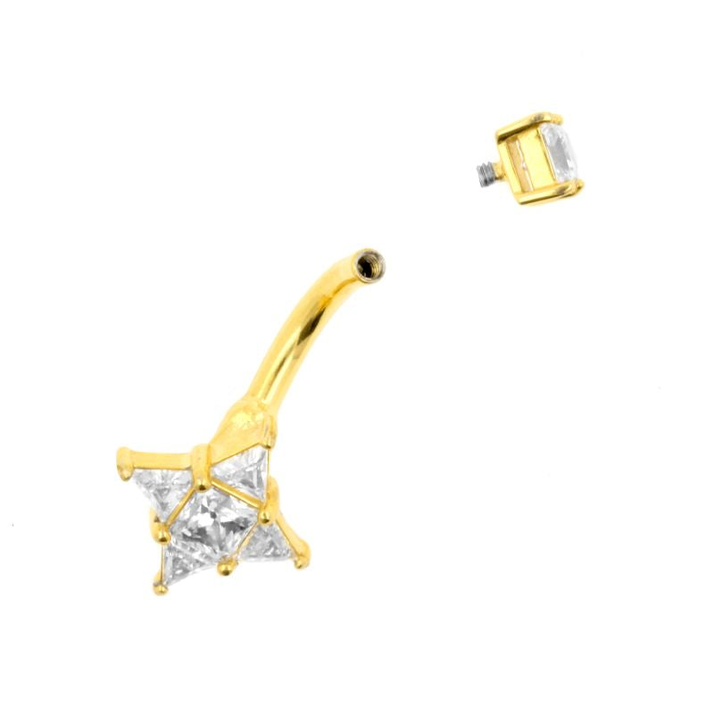 Chirurgisch Stalen Navelpiercing Zirkonia Star