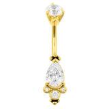 Chirurgisch Stalen Navelpiercing Zirkonia Droplet Cluster