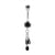 Surgical Steel Zirconia Belly Bar With Triple Dangle Silver